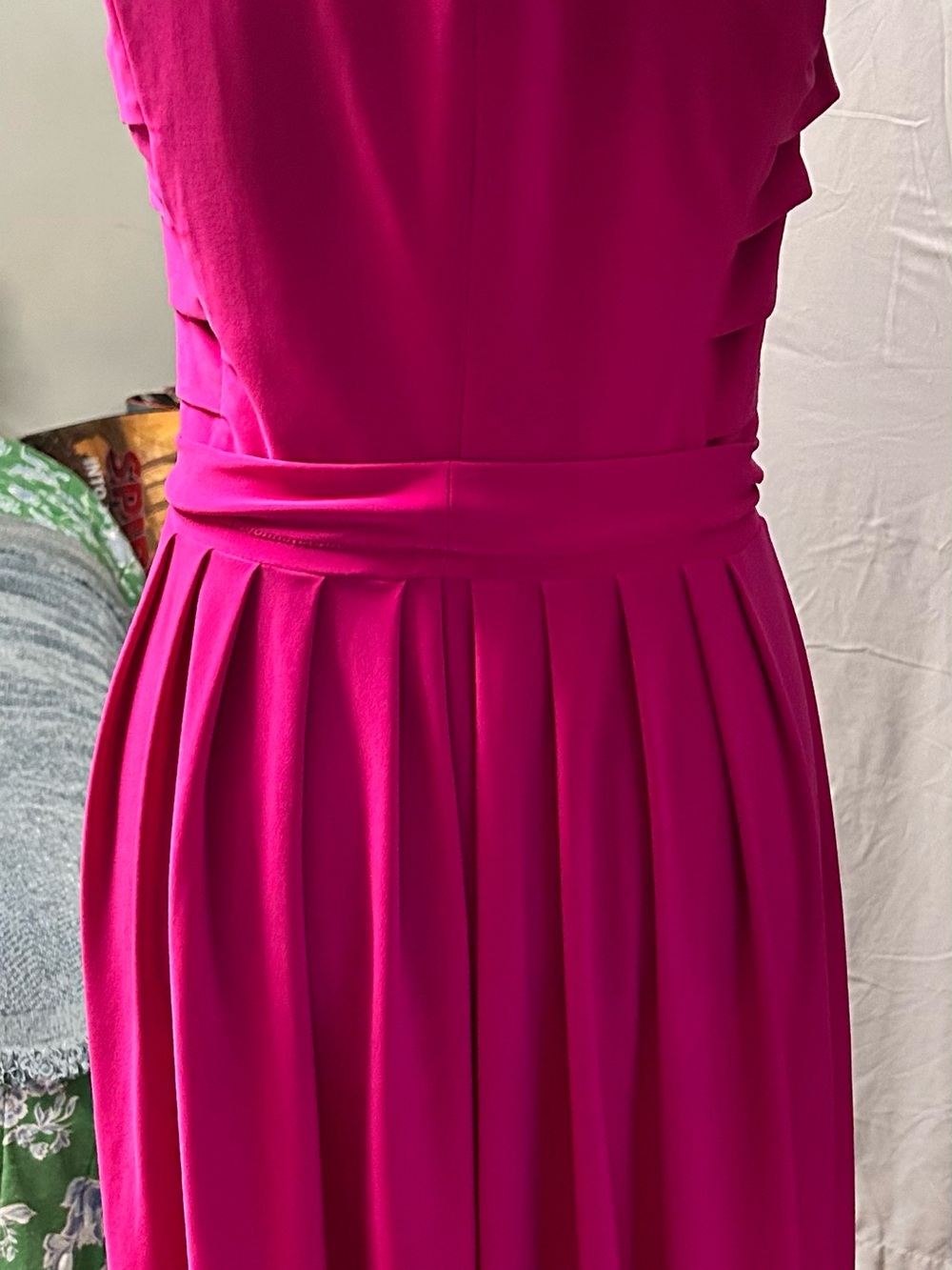 Ralph Lauren Bright Fuchsia Sleeveless Midi Dress - Picture 2 of 7